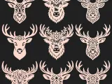 Decorative Deer Head SVG Bundle | 9 Antler Designs | CNC-1