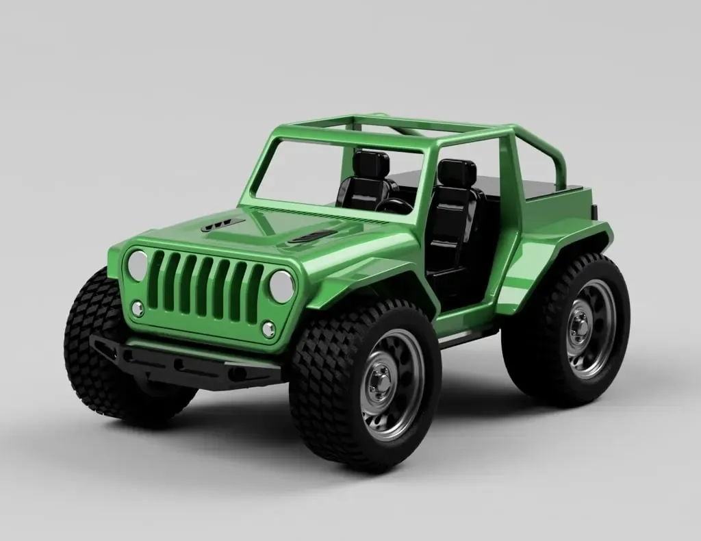 2-door JEEP w removable HARDTOP - Fully printable