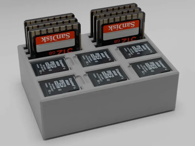 Compact SD & microSD Card Holder – 6 SD + 6 microSD Slots
