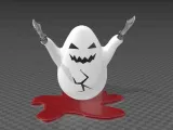 bloodthirsty egg - halloween decor with knive-3