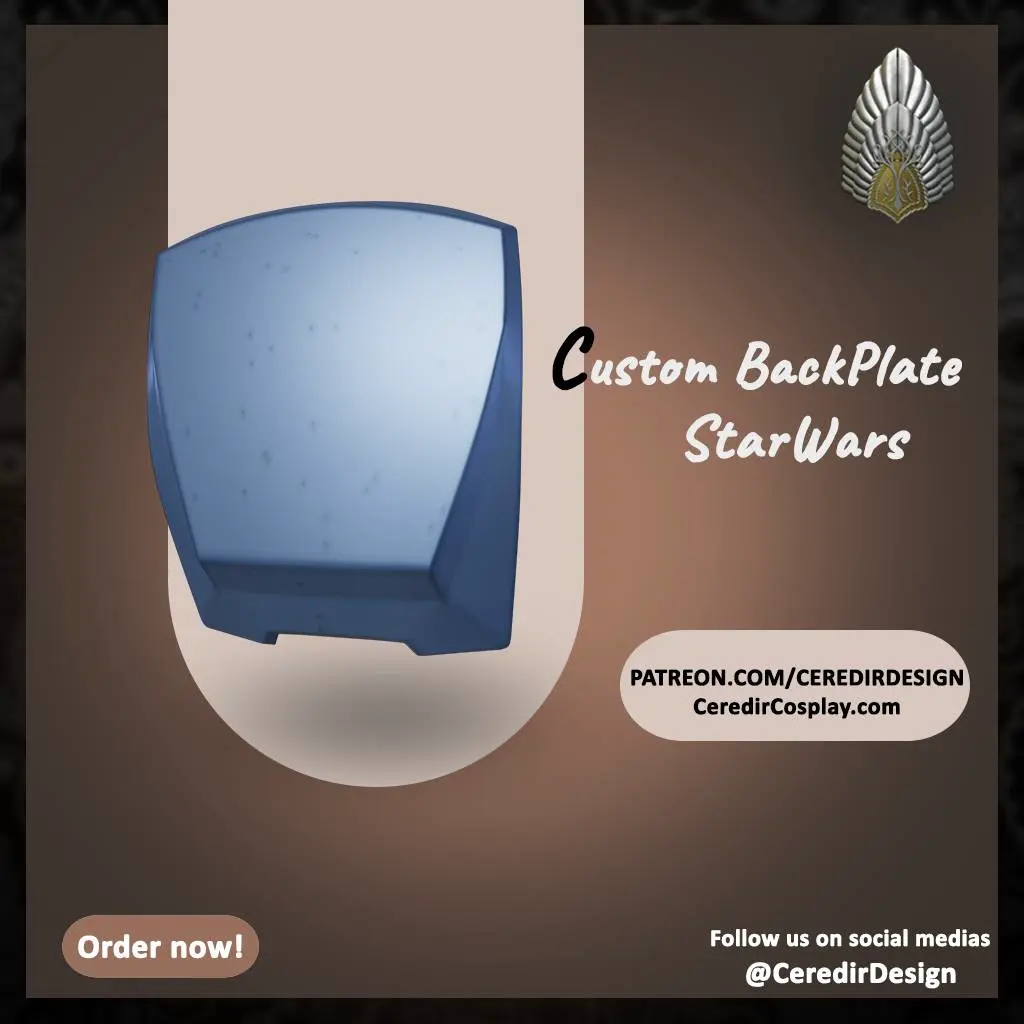 Mandalorian Back Plate with Magnet Mounted Beskad 3d digital