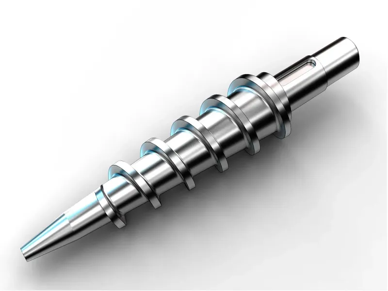 Extruder conical screw shaft