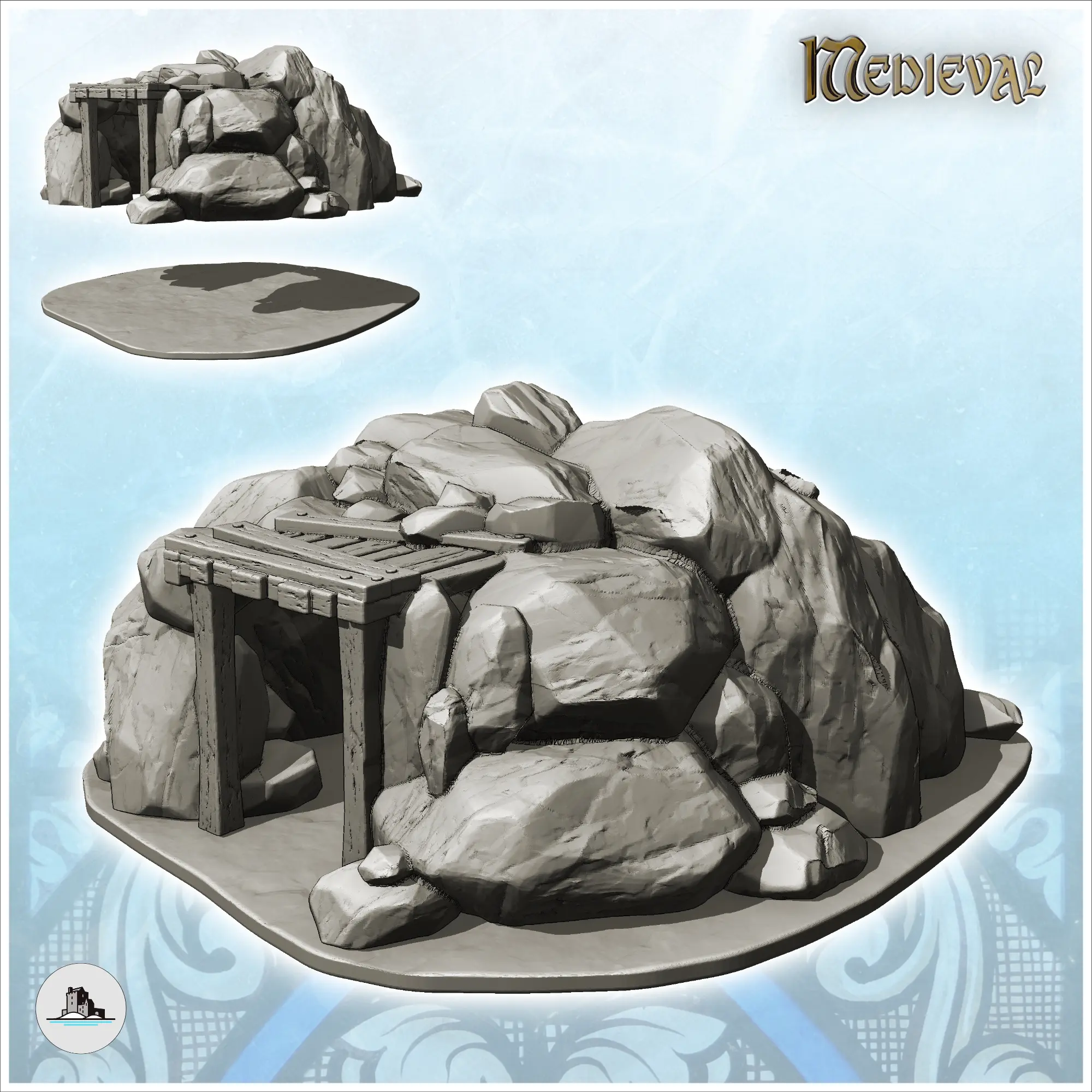 Hölzerner Mineneingang im Felsendom (6) - Miniaturen Warhamme