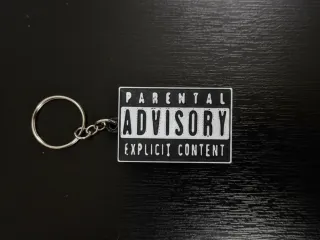 PARENTAL ADVISORY EXPLICIT CONTENT KEYCHAIN