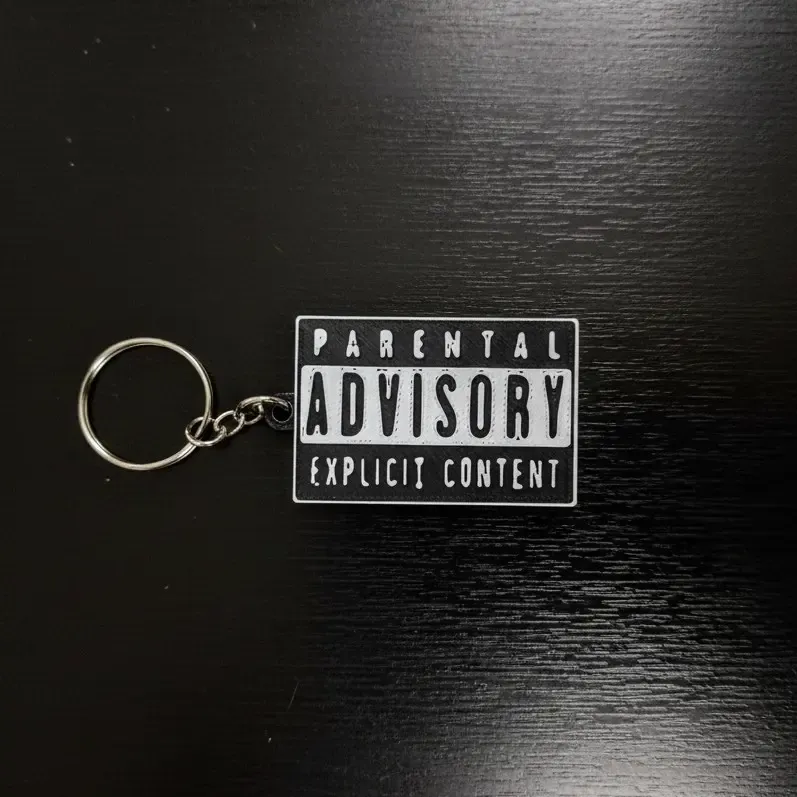 PARENTAL ADVISORY EXPLICIT CONTENT KEYCHAIN