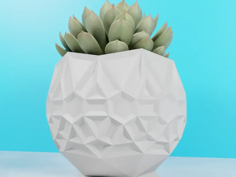 geodesic shapes planter pot