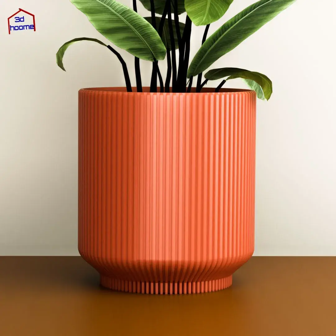 Ribbed Patterned Flower Pot
