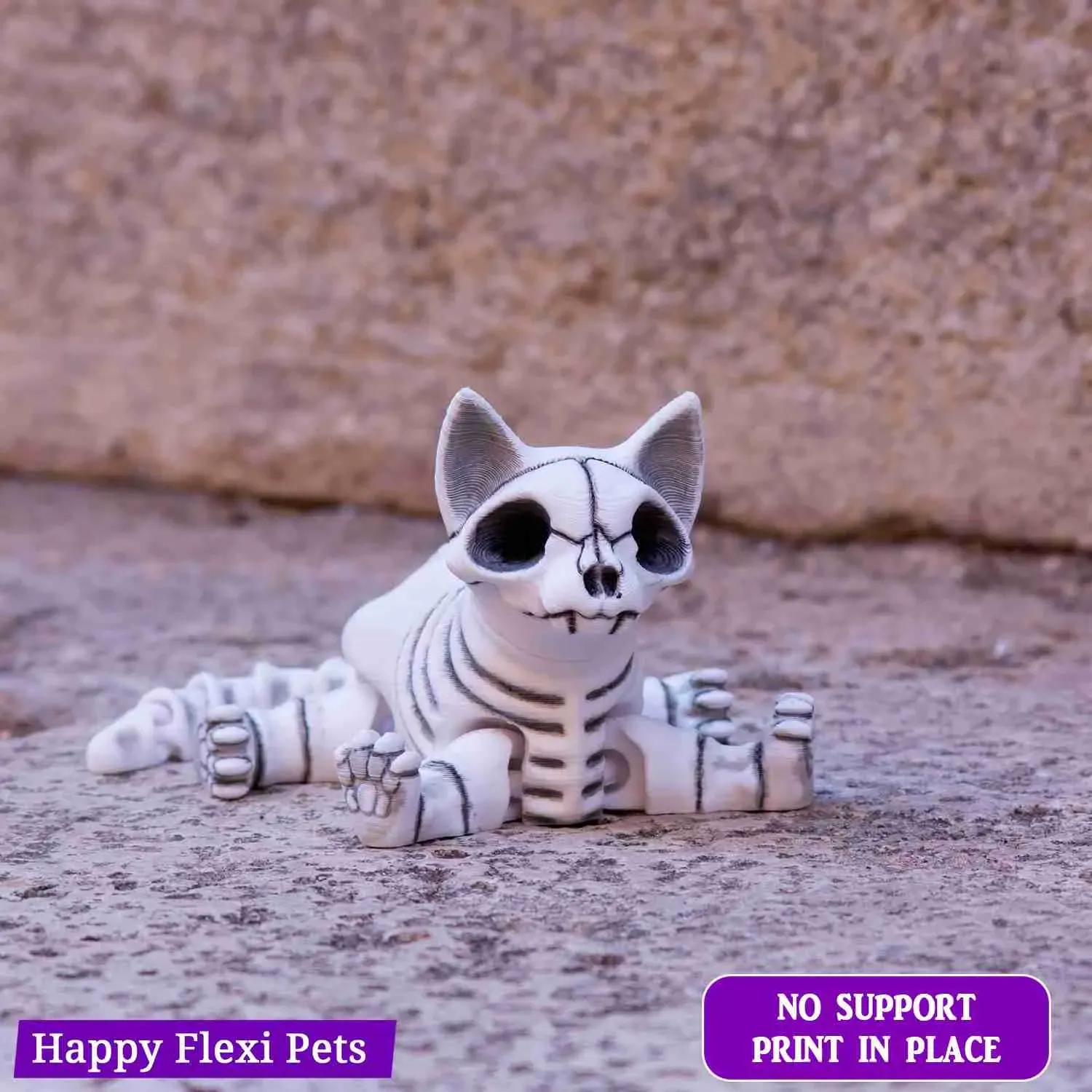 Skeleton cat articulated toy