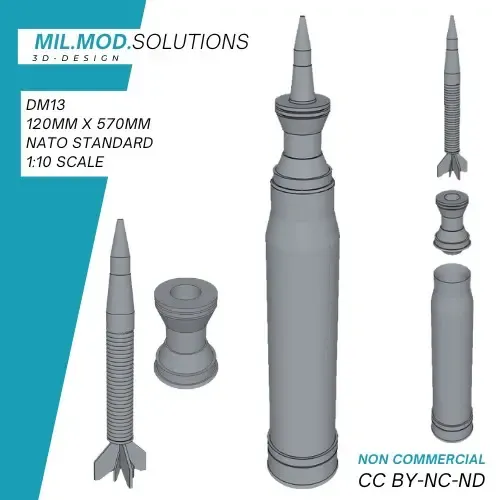 DM 13 120mm x 570mm Ammunition NATO Standard