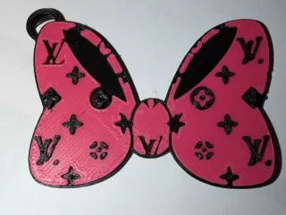 Embossed LV Keychain Bow