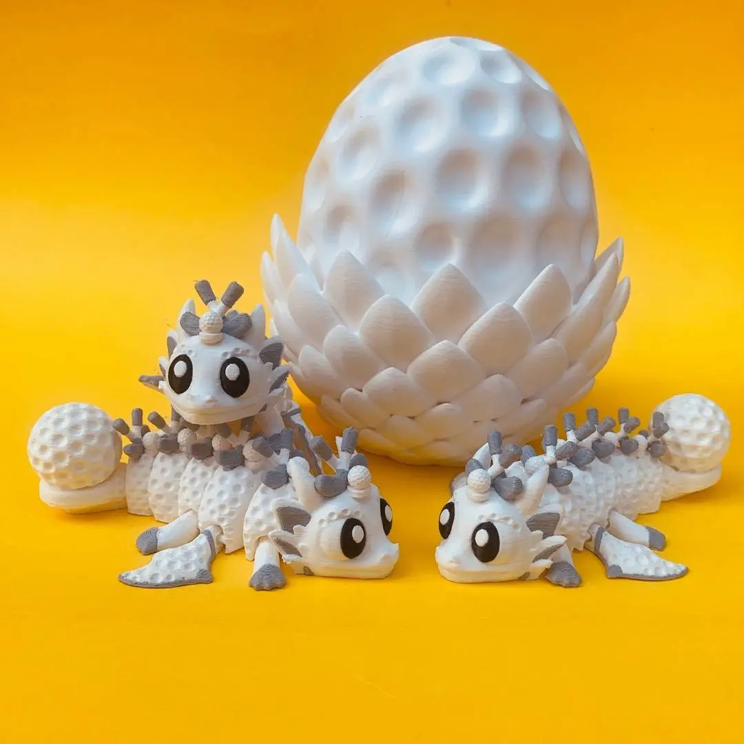 Flexi Golf Dragon And Egg Box, Articulated Winged Dragon