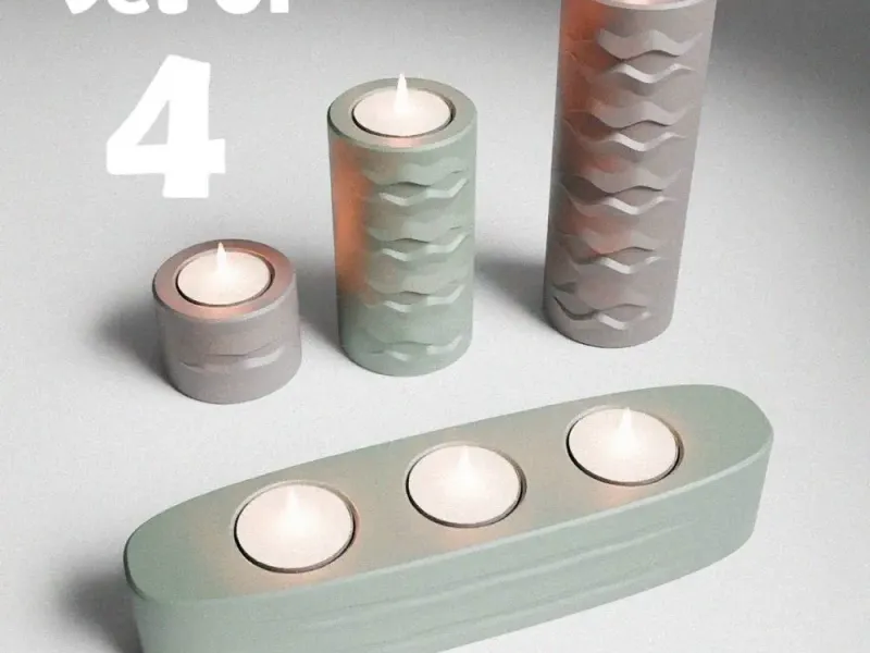 4 Porte-bougies chauffe-plat