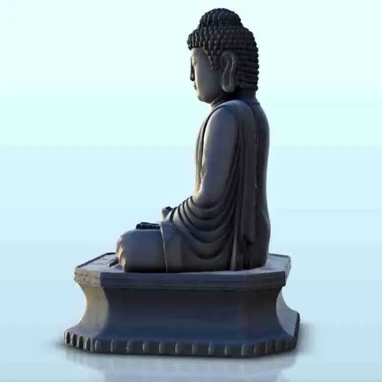 Statue of Buddha sitting in meditation 1 - Japan China Korea