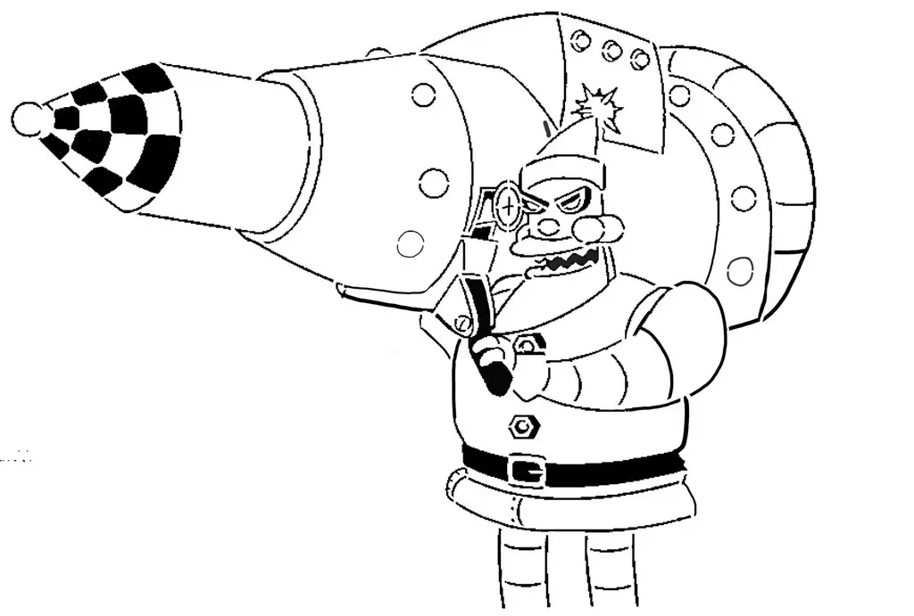 Robot Santa stencil 2