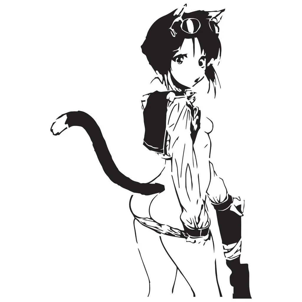 Anime Gun Girl stencil 2
