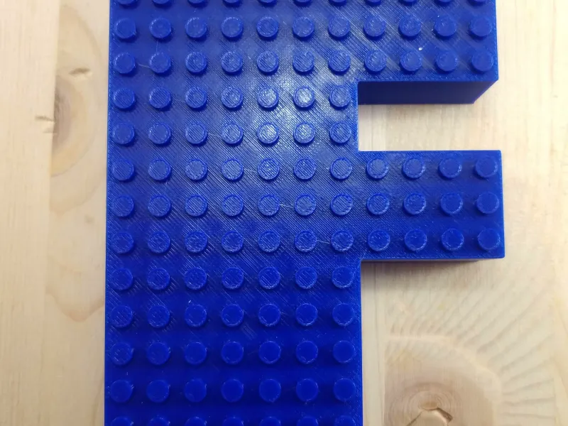 3D Letter F - Lego Compatible Studs