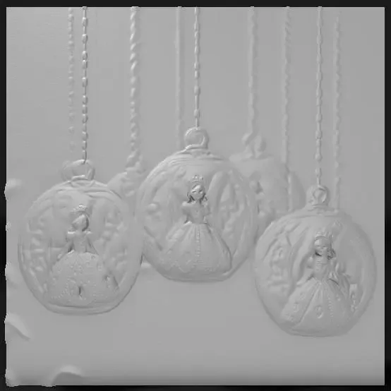delicate glass globes containing tiny princesses