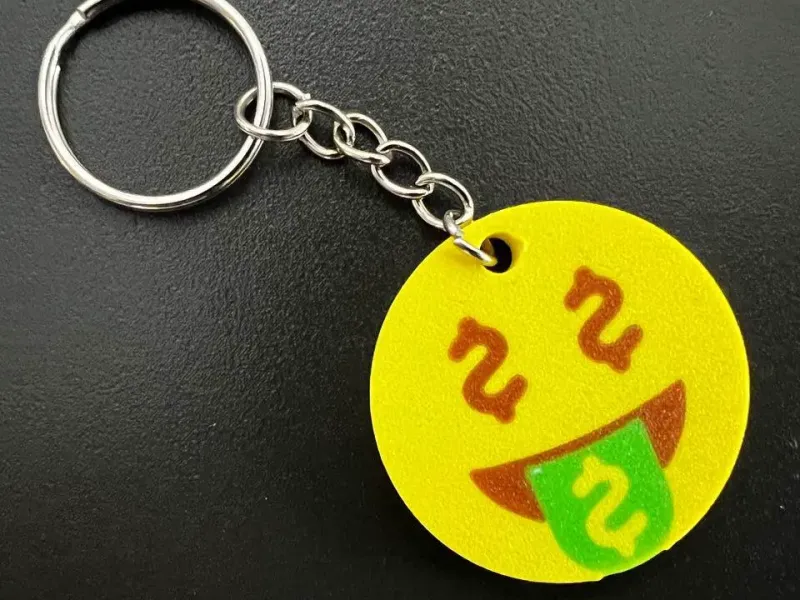Money-Mouth Face Emoji Keychain
