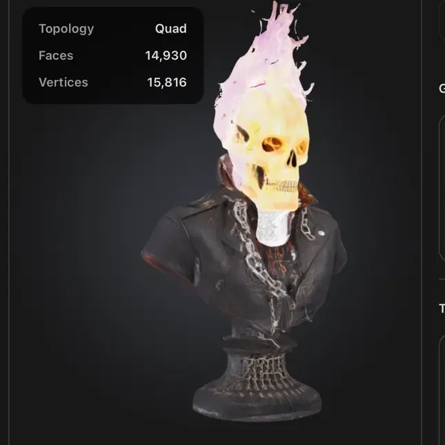 Ghost Rider bust on stand