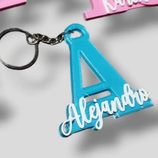Llavero con Iniciales y Nombre, Alejandro