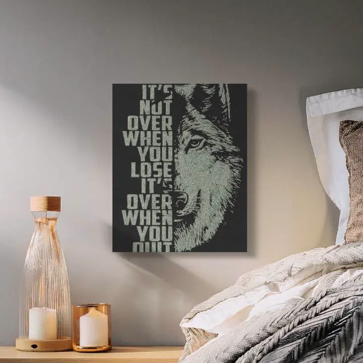 Motivational Message Hueforge Wolf Art