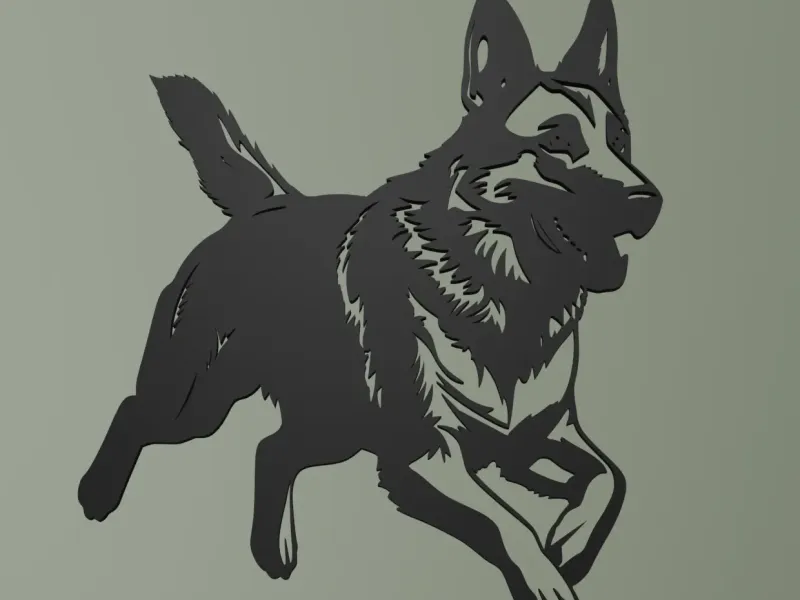 German Sheperhead Running Wall Art