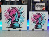 Chess Art Graffiti Knight – Hueforge – 4 Colors-1