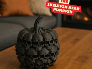 SKELETON HEAD PUMPKIN / HALLOWEEN DECOR