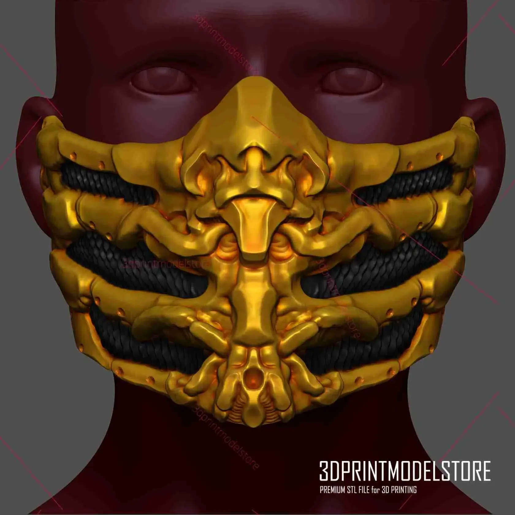 Scorpion Mask Mortal Kombat Cosplay Halloween Costume