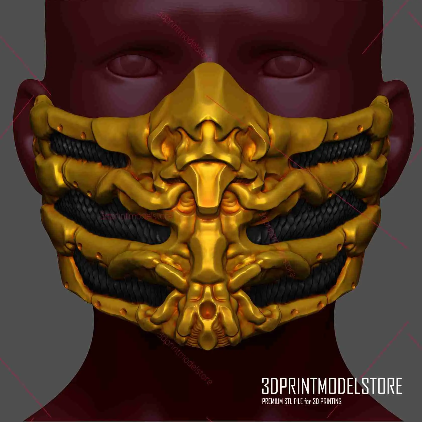 Scorpion Máscara Mortal Kombat Cosplay Disfraz de Halloween