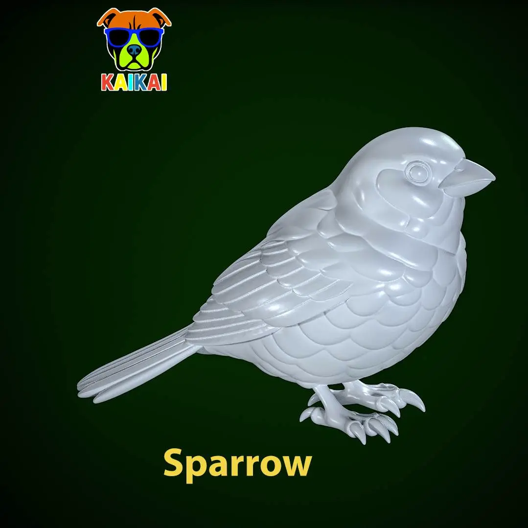 Sparrow statue - bird model - 3D print