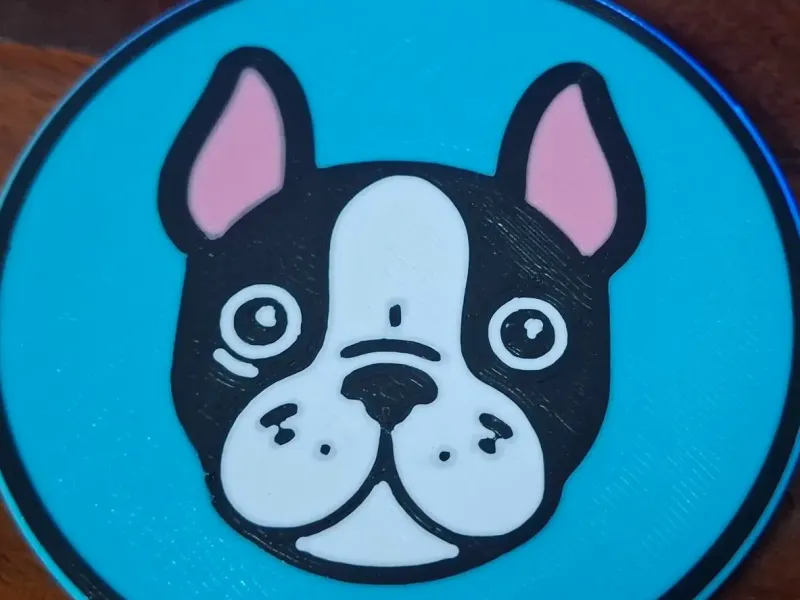 Sous-verre Boston Terrier style dessin animé