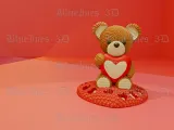 GEHAAKTE TEDDYBEER MET HART-3