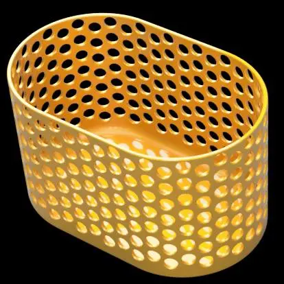 Oval desk container with round holes