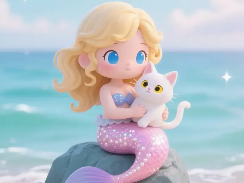 Sirena rubia estilo chibi