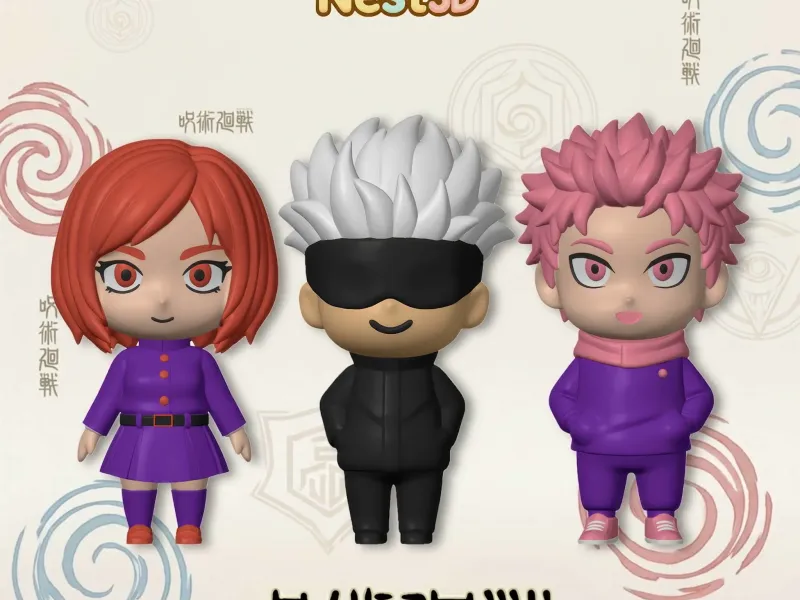Jujutsu Kaisen Trio – Cute 3D Figure Set