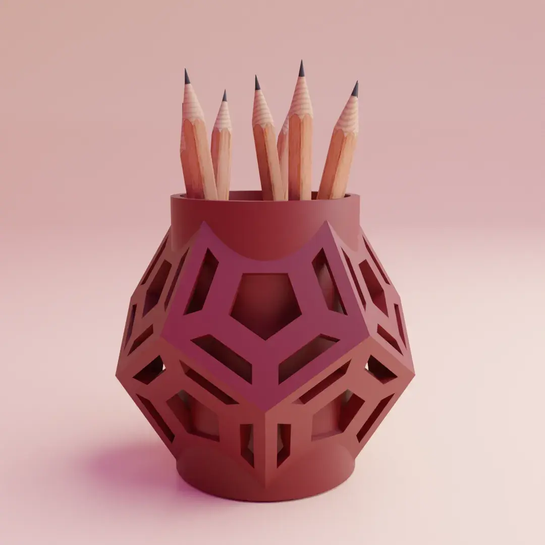 cool void dodecahedron pencil holder idea