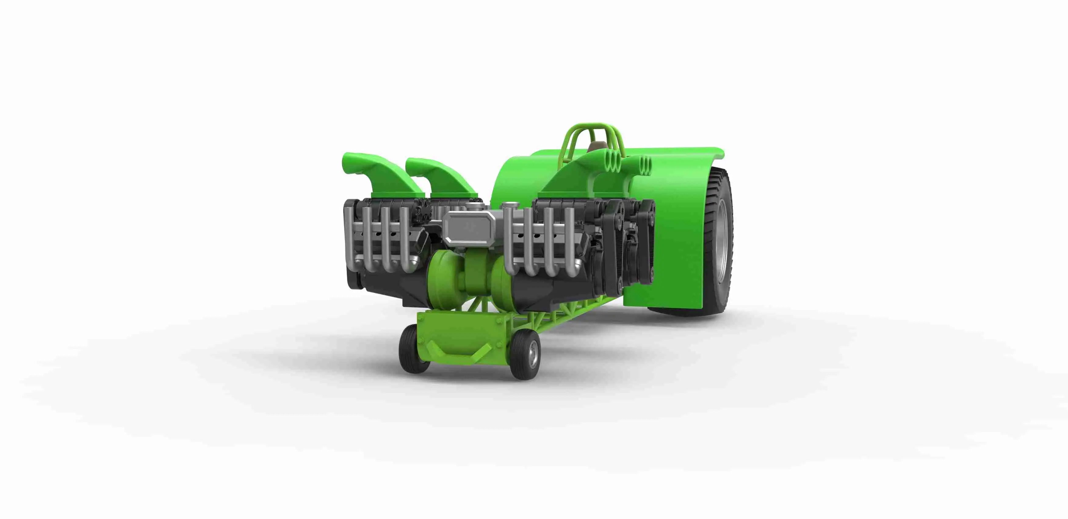 Pulling tractor with 4 engines V8 Version 2 Scale 1:25