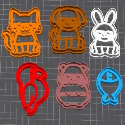 Domestic Animals Cookie Cutter Set – 3D Printable STL