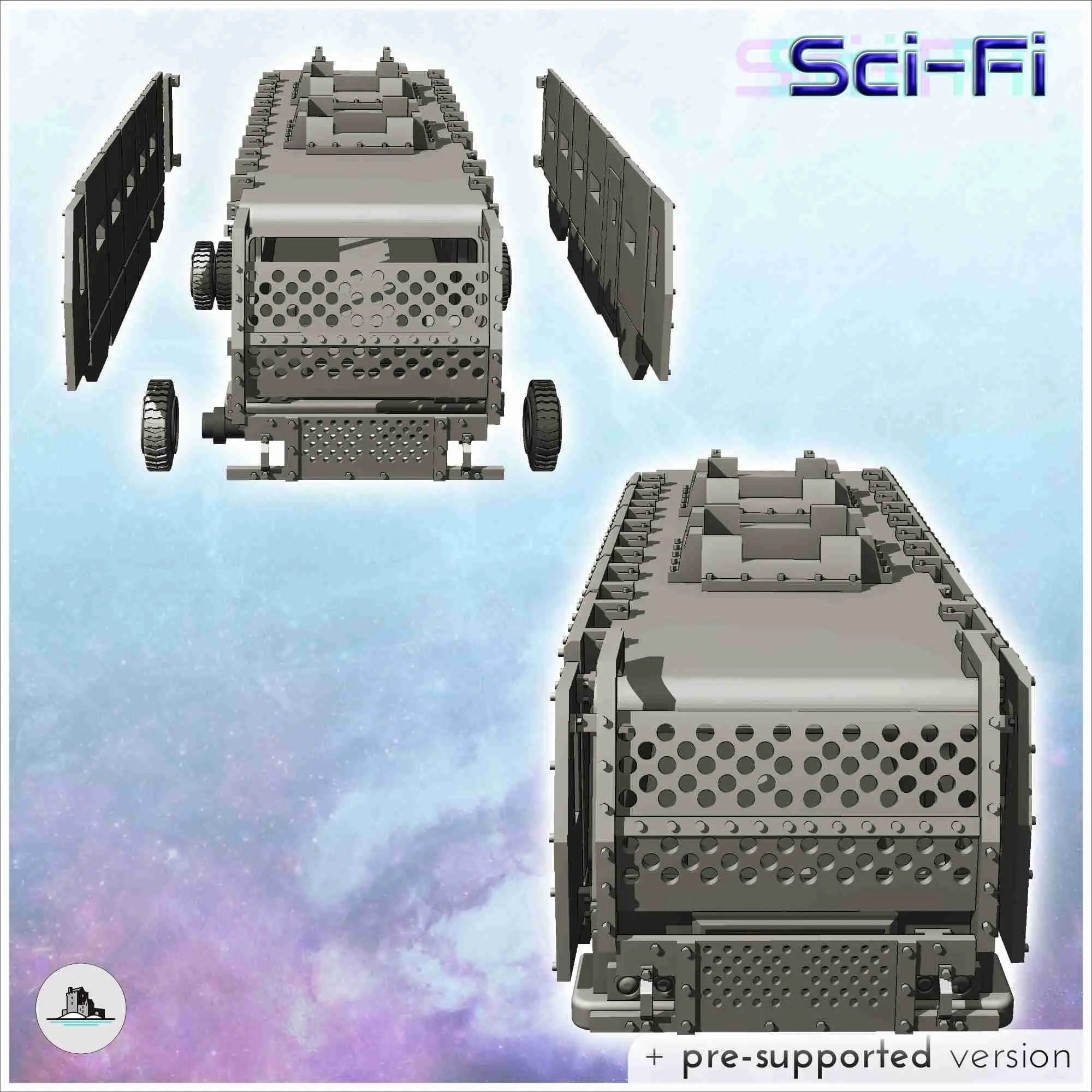 Futuristic post-apocalypse bus with full armor (36) - miniat