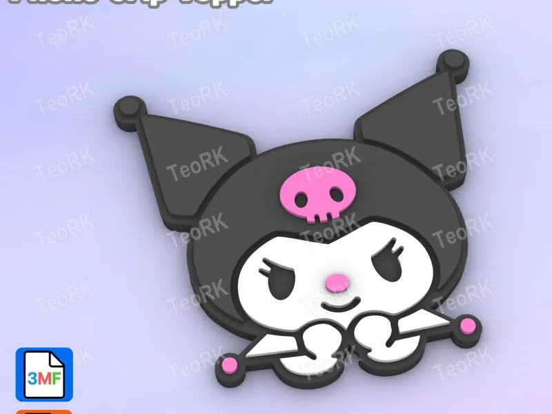 Badge Reel Topper Flat Back KUROMI CARTOON