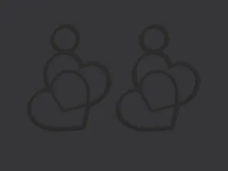 Earings Two Hearts Black