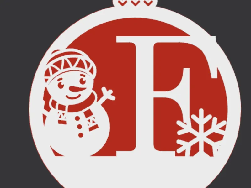 Christmas Tree Ornamnet, Letter F