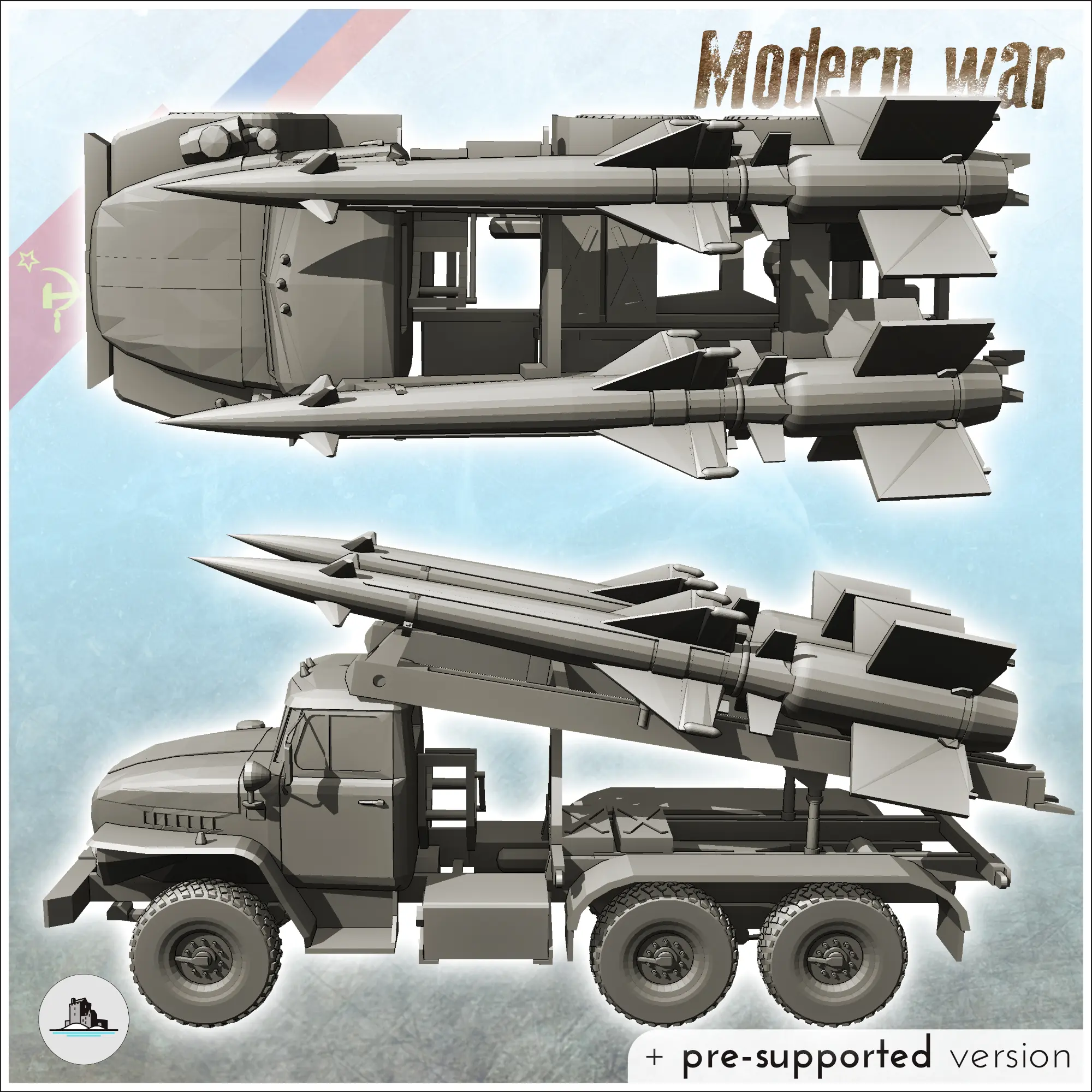 S-125 Neva Pechora SA-3 Goa SAM missiles truck - miniatures | 3D models ...