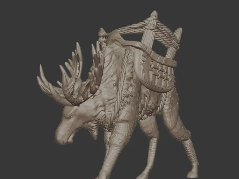 War Moose – Armored Fantasy Battle Mount 3D Printable Model