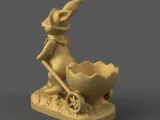 Easter Bunny with Cart 3D Model – STL File for Decoration-3