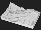 Detailed Mountain River Valley Terrain Tile – 3D Printable-9