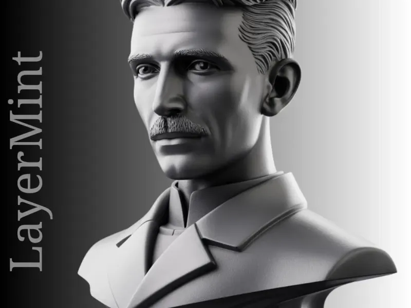 Nikola Tesla Bust – 3D Printable STL Model for Resin & FDM