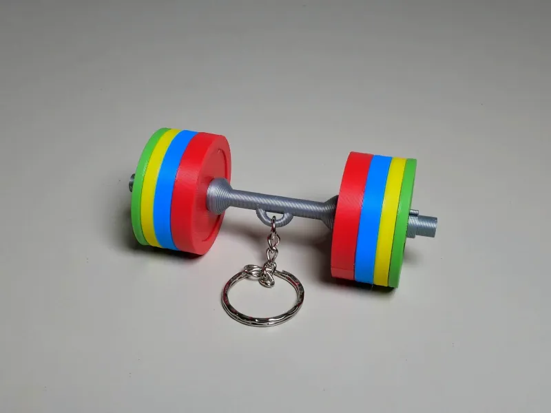 Barbell Keychain