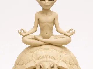 Alien em meditação  - alien meditating
